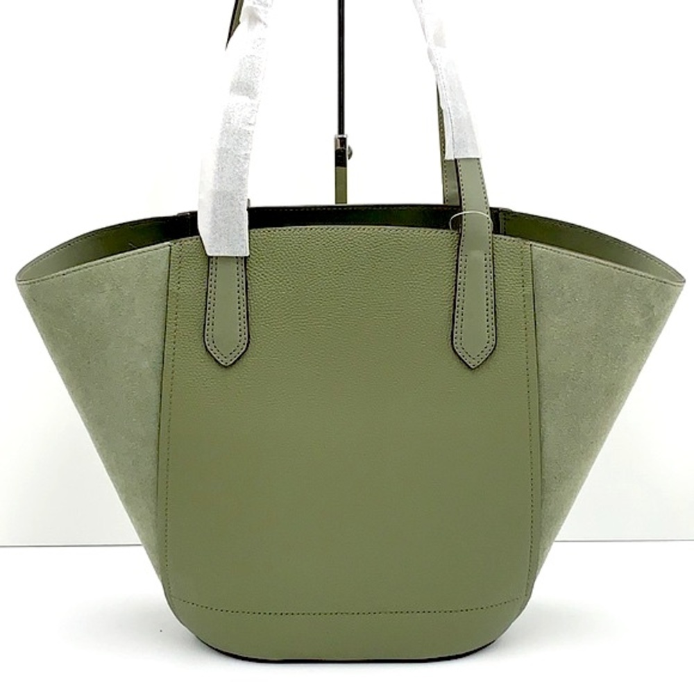 MICHAEL KORS PORTIA LARGE TOTE ARMY GREEN COLOR PEBBLED LEATHER/SUEDE - Picture 14 of 16